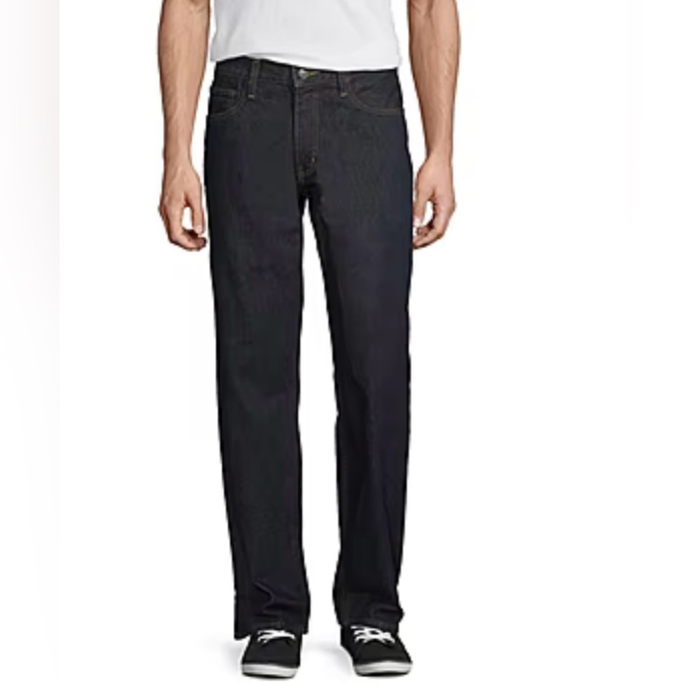 Arizona Mens Loose Fit Jeans, Dark Blue Wash